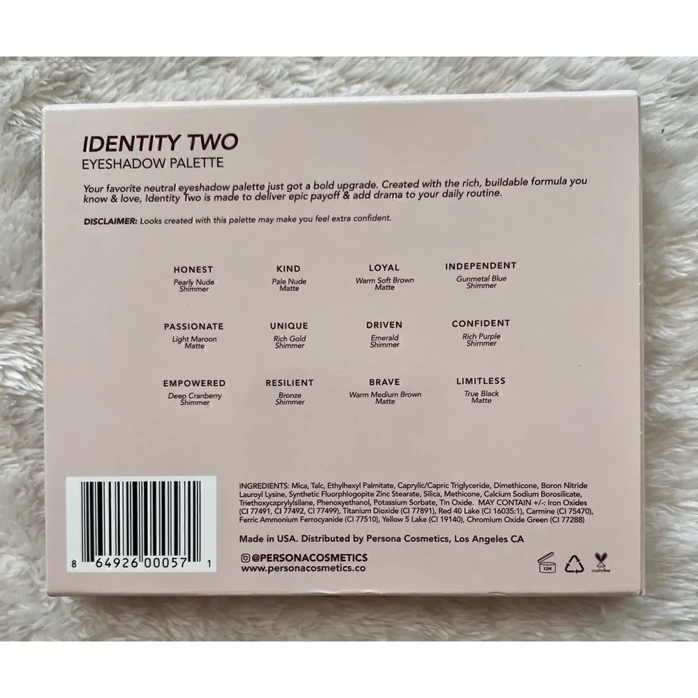 NIB Persona Cosmetics  Identity Two Eyeshadow Palette